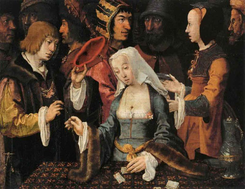 Lucas van Leyden FortuneTeller with a Fool Germany oil painting art